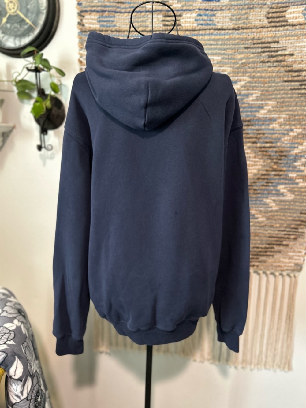 Hollister Navy Logo Hoodie Sweatshirt - Picture 5 of 8